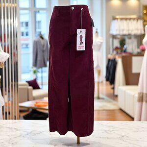 Celebrity Pink Womens Burgundy Corduroy Wide Leg Pants Retro Fall Cozy Aesthetic